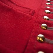 Vest rød vadmel-detalj knapper og lomme